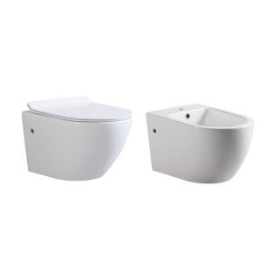 NEW BENT - Sanitari sospesi senza brida forma arrotondata